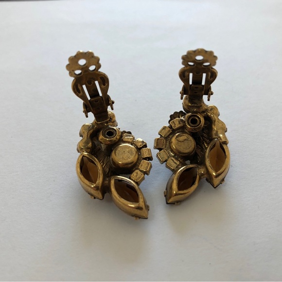 Juliana Rhinestone Brooch & Earrings, Floral Leaf Design, Fall Colors, Vintage - Picture 9 of 13